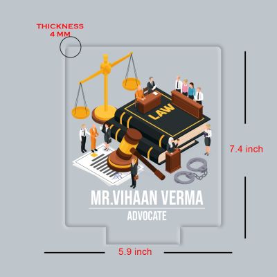 Personalized Advocate LED Night Lamp with Warm White Light  Law Theme Acrylic Light for Lawyer Office Desk Decor & Gift for Advocate & Lawyer